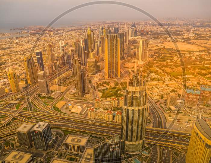 Dubai Skyline As Seen From Burj Khalifa Observation Deck