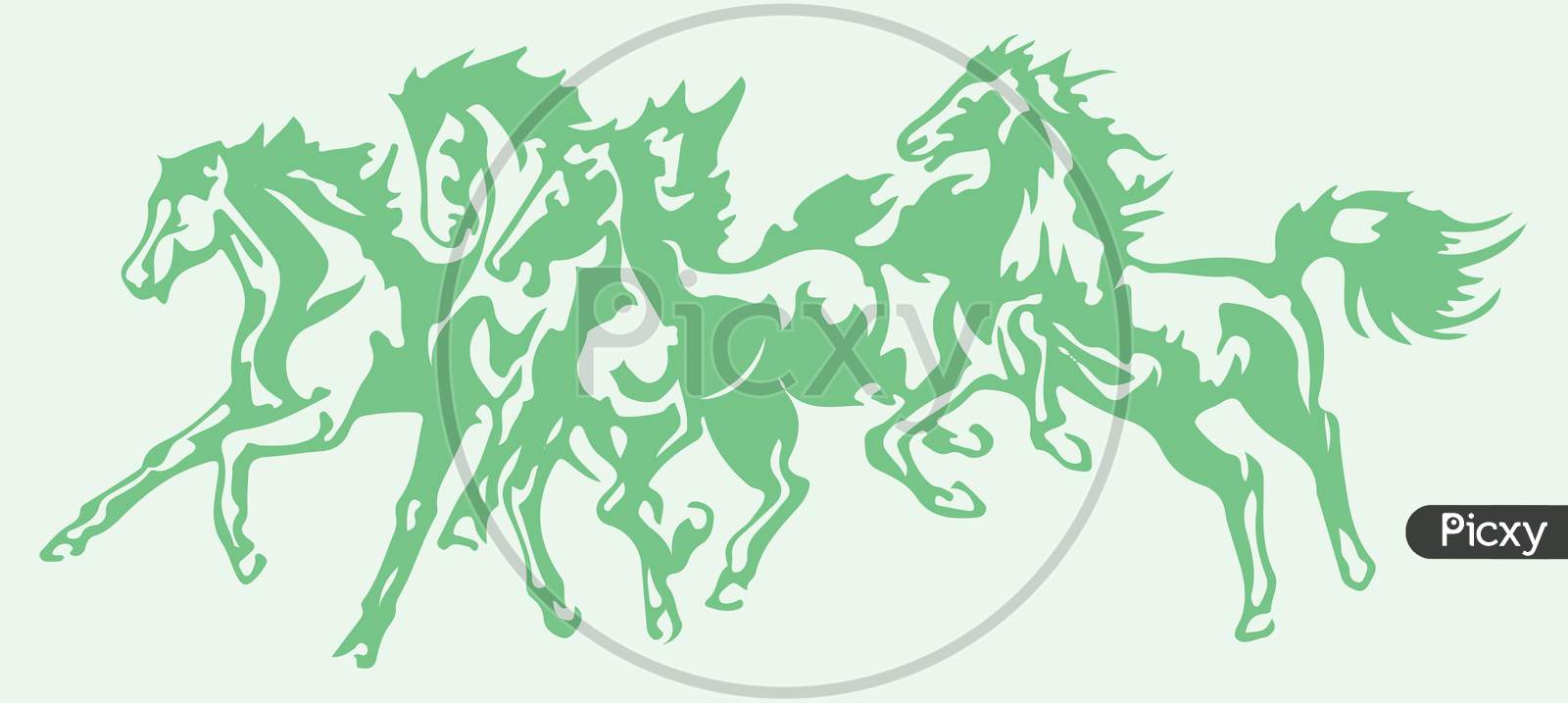 Sketch Of Indian Transportation Animal Horse Silhouette And Outline Editable Illustration