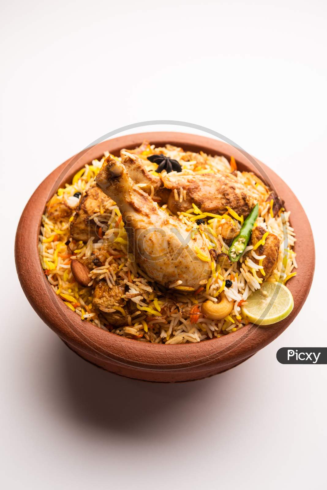 Dum Handi Chicken Biryani Is Prepared In An Earthen Or Clay Pot Called Haandi. Popular Indian Non Vegetarian Food