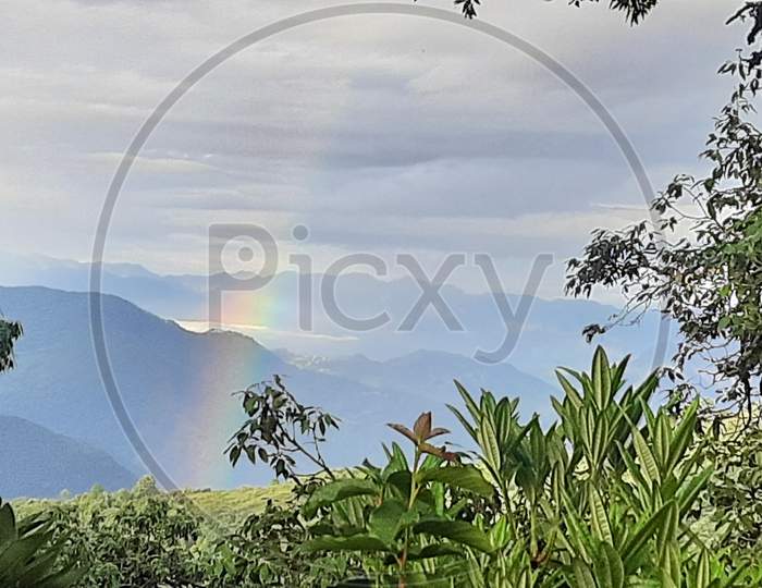 Rainbow seen in mountain   ,uttarakhand tourism,deoriya taal ,