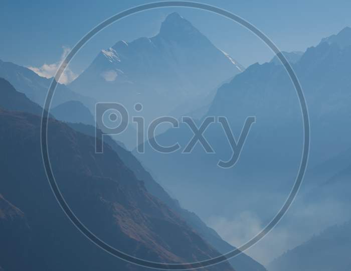View Of Nanda Devi Peak On A Bright Sunny Day