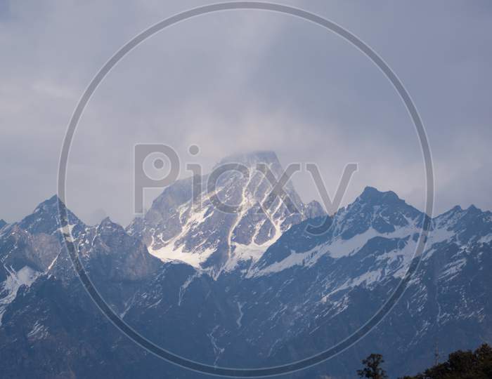 Snow Covered Himalayan Peaks On A Bright Sunny Day