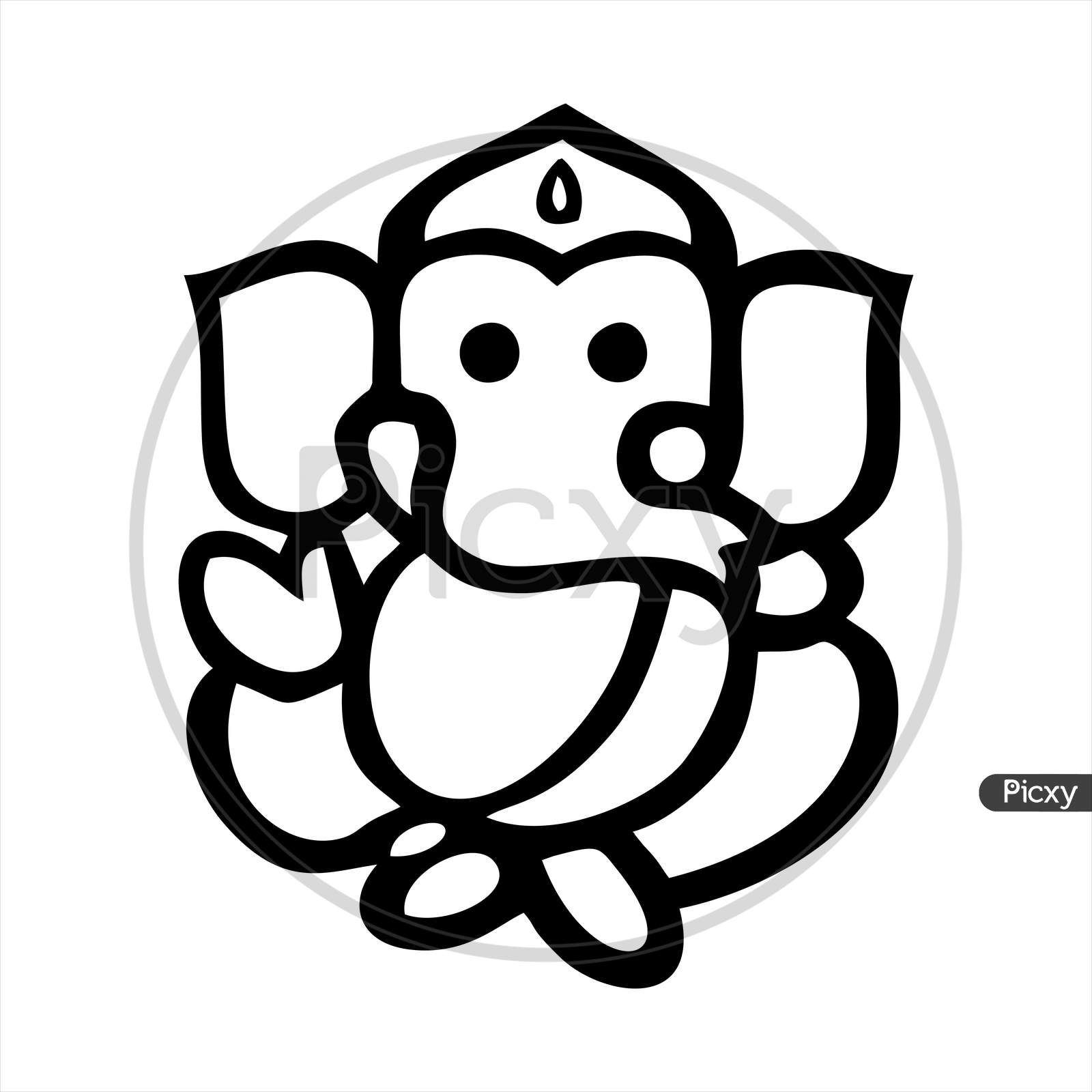 Free Download Hindu God Lord Ganesha Vector Image. Free Printable Lord  Ganesha Coloring Image for kids. | Book art drawings, Ganesh art paintings, Ganesha  drawing