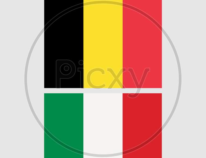 Flags Of Belgium And Italy