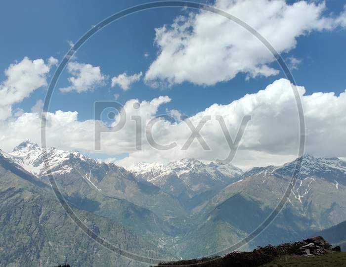 Himalayan landscape in Himachal Pradesh of INDIA