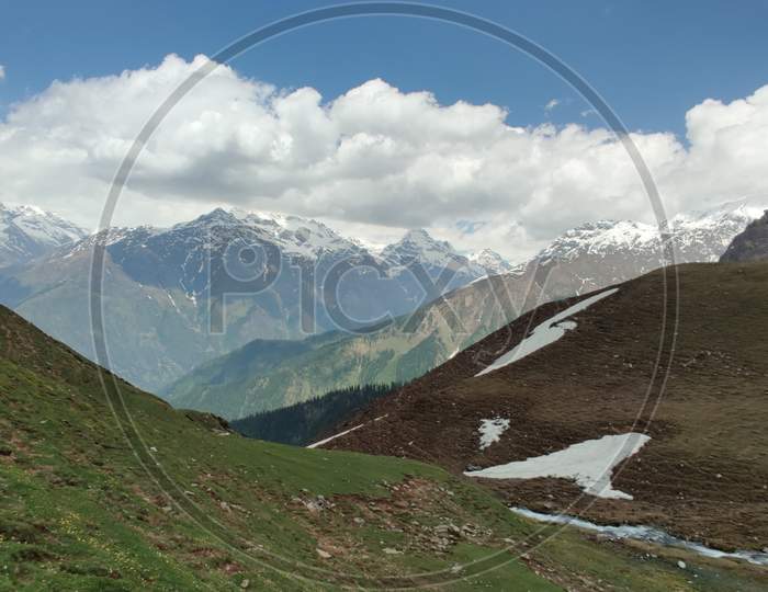 Himalayan landscape in Himachal Pradesh of INDIA