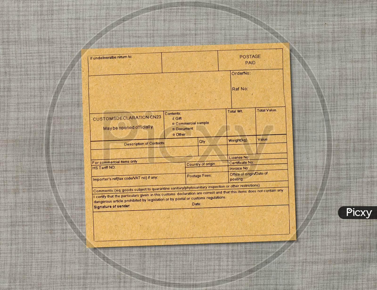 Blank customs declaration label isolated over white 3380316 Stock Photo at  Vecteezy