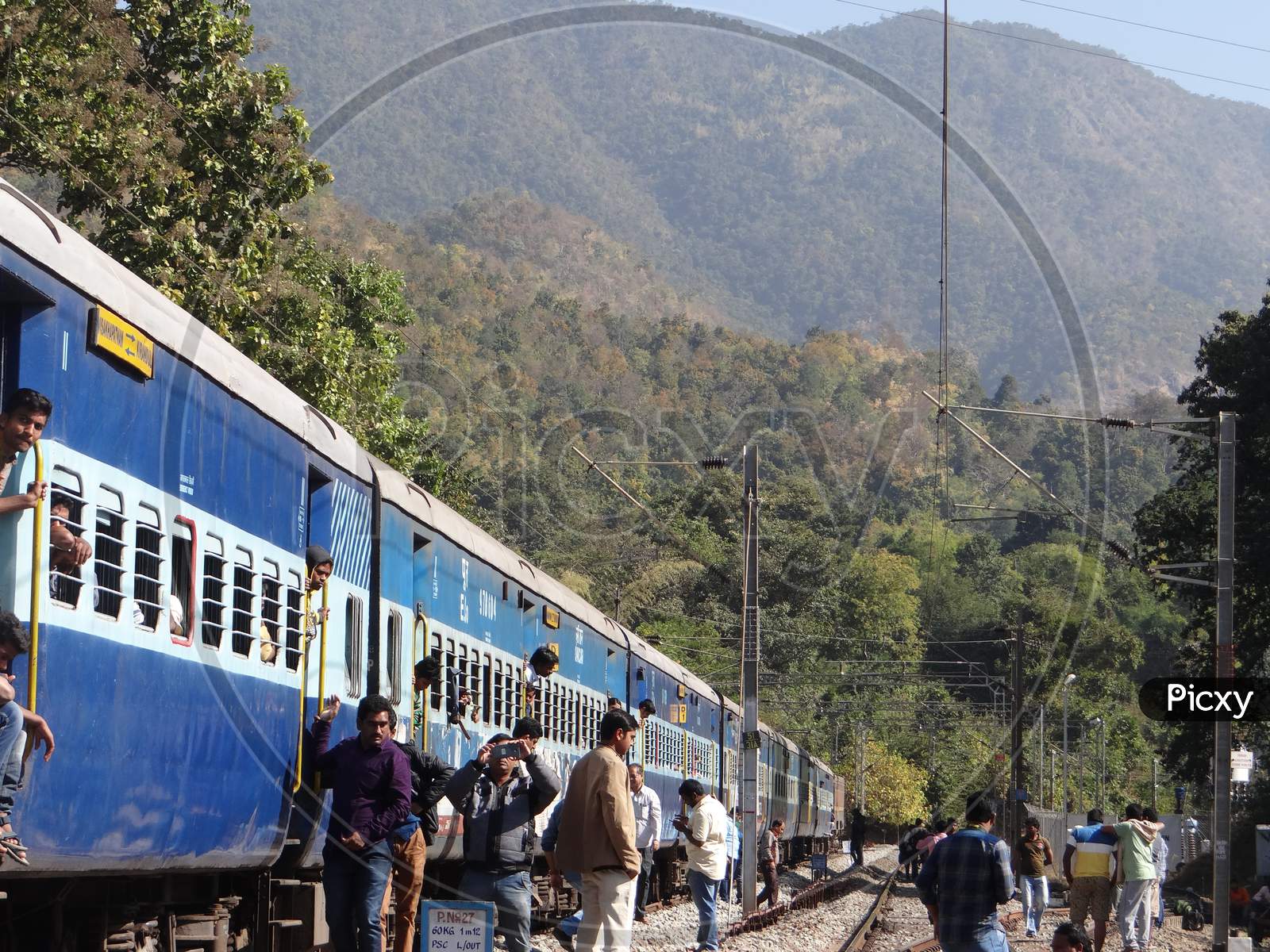 photo of train in hill station