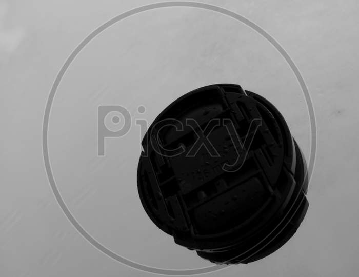 Forty Six 46 Mm Digital Slr Camera Lens Guard Isolate With Text Space Background.