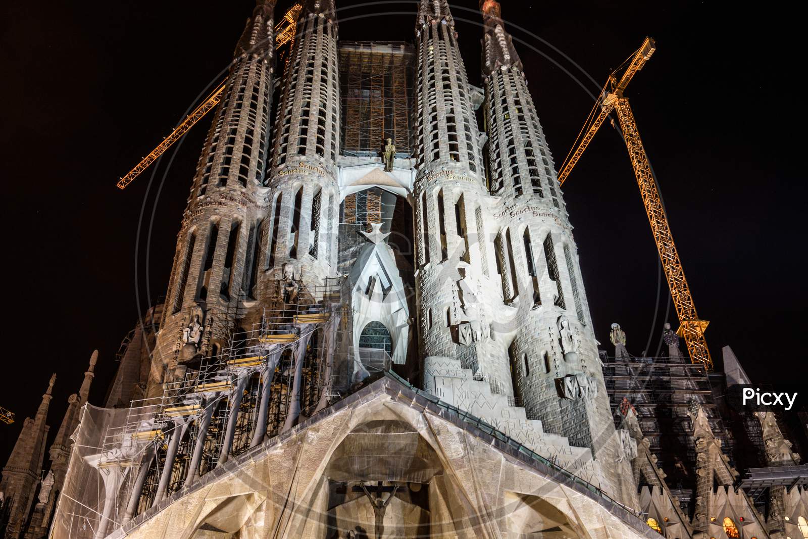 Sagrada Familia Of Night View (Barcelona, ​​Spain)