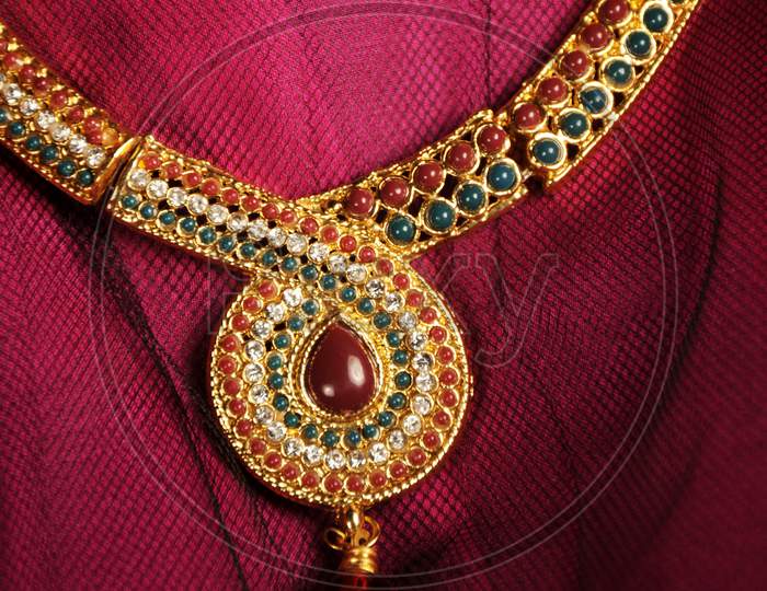 Beads And Diamond Necklace, Indian Traditional Jewelry