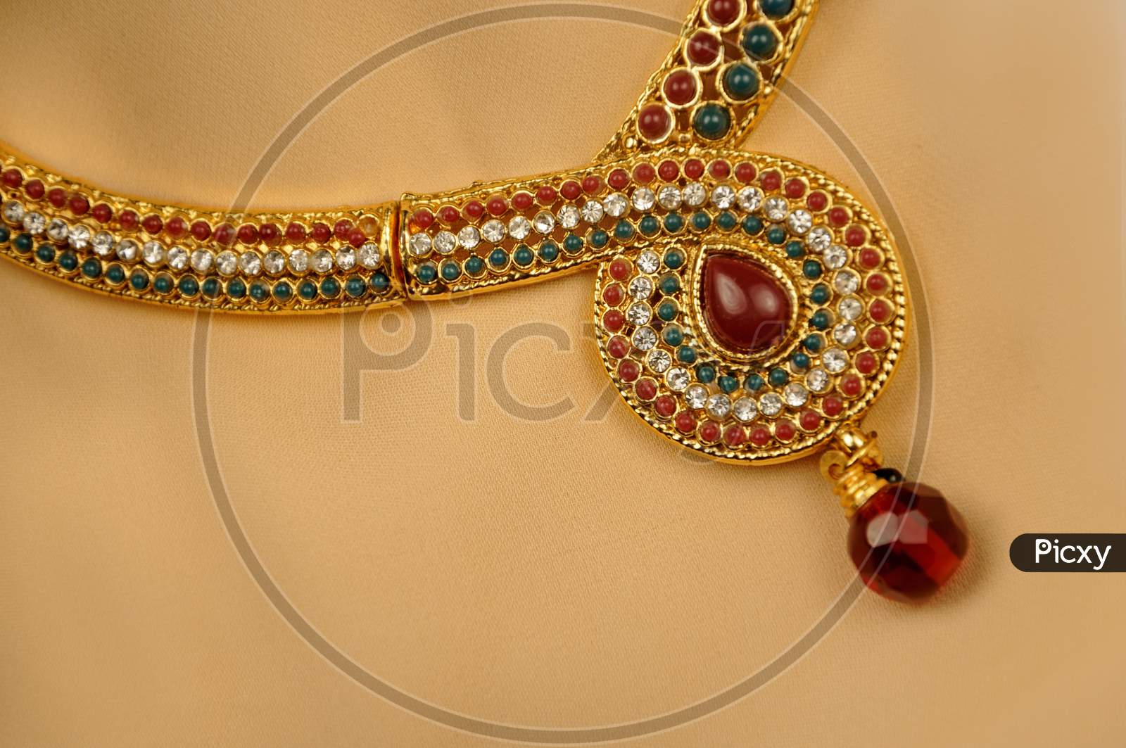 Beads And Diamond Necklace, Indian Traditional Jewelry