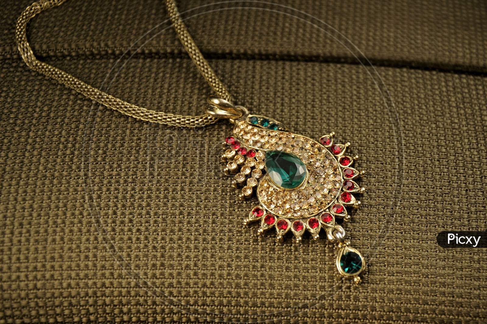 Diamond Pendant With Chain, Indian Traditional Jewelry