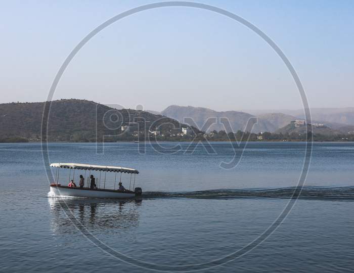 Pichola Lake Udaipur, boat rafting.