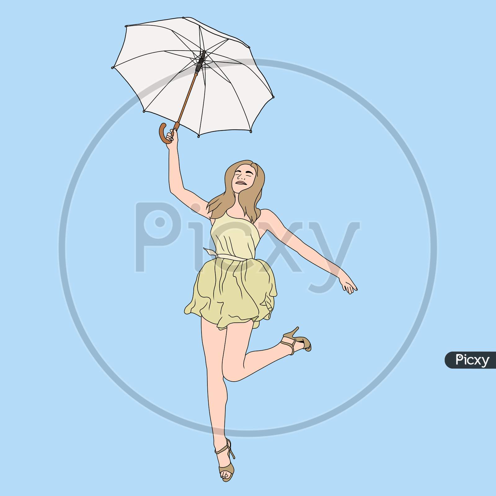 147 Kid Girl With Umbrella Drawing Stock Photos, High-Res Pictures, and  Images - Getty Images