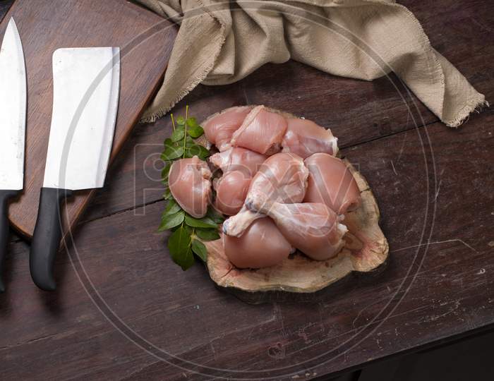 Raw Chicken Cuts Without  Skin