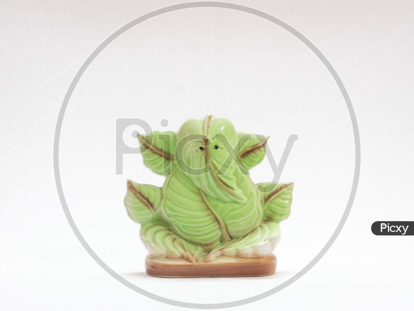 lord ganesh green marble statue