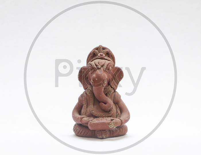 lord ganesh detailedmud clay sculpture