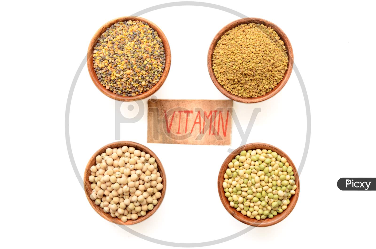 Closeup Brown Color Peas,Soybean, Greek ,Forest Pulse,Write Vitamin Heath Care Medical Concept Isolated On White Background.