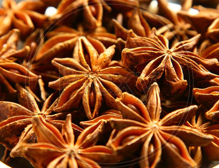 spices background- star anise close up.