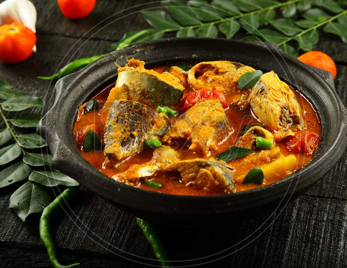 Homemade spicy fish curry- Kerala recipes.