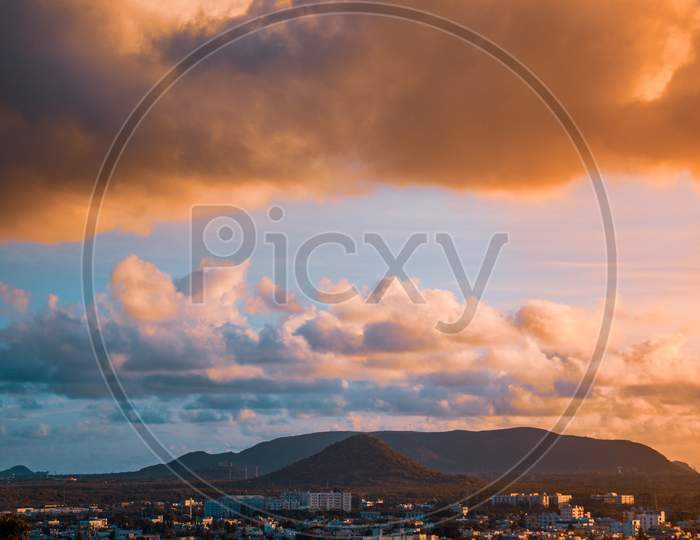 vizag city sunset view