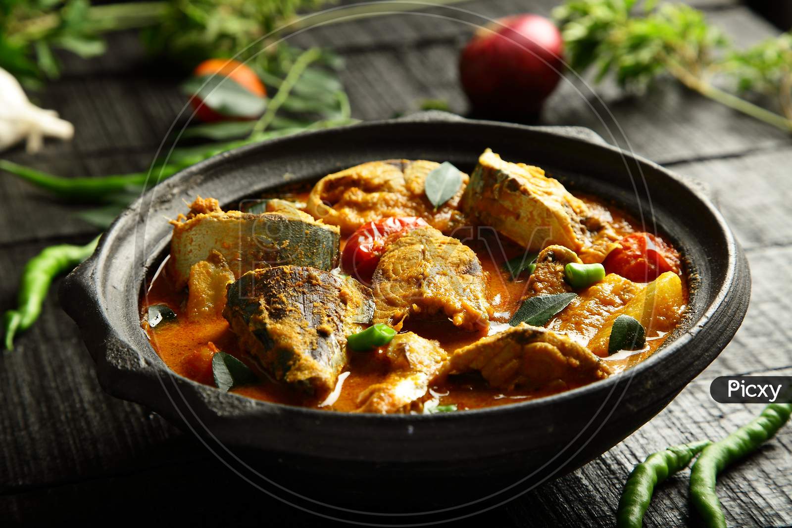 Homemade spicy fish curry- Kerala recipes.