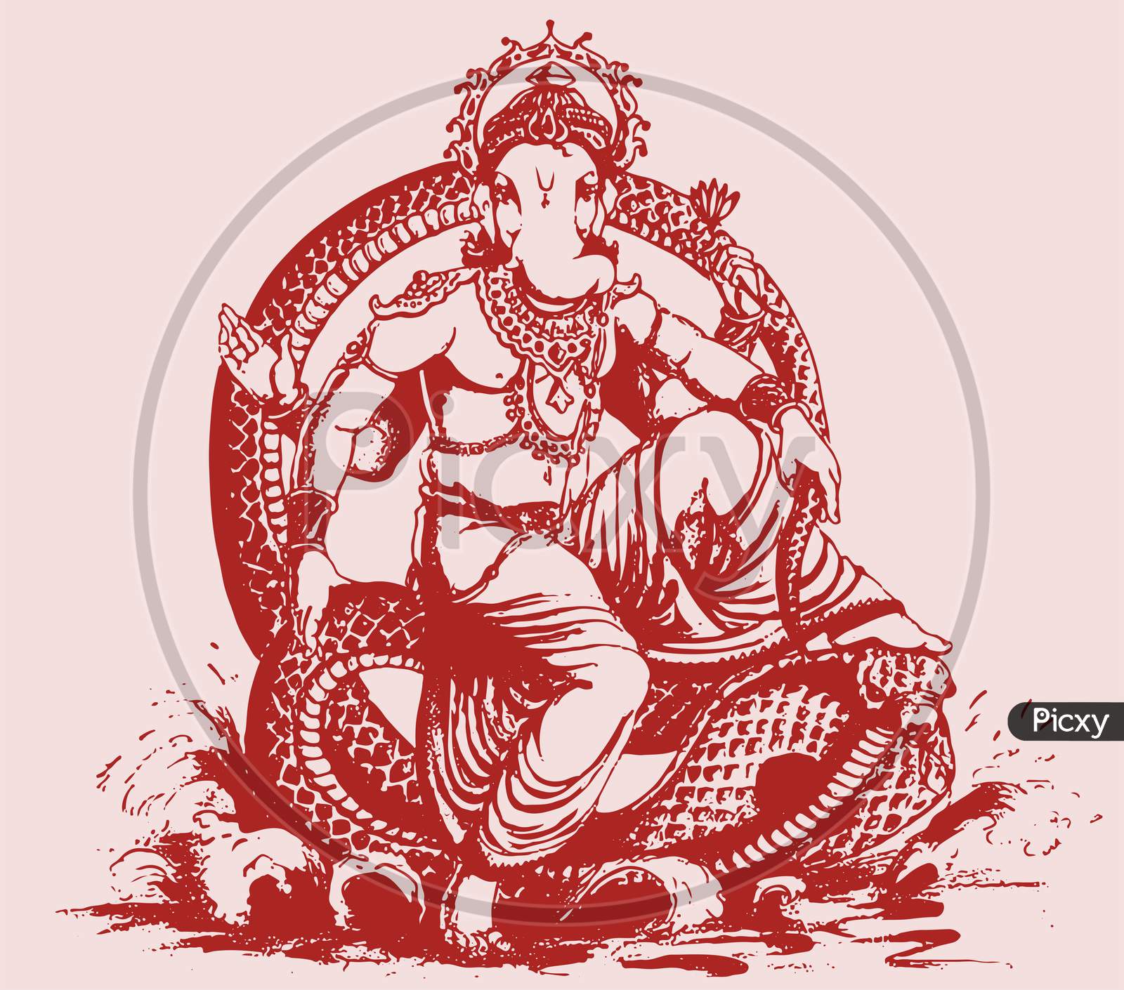 Drawing Sketch Hindu God Lord Ganapati Shiva Parvati Son Gajanana Stock  Vector by ©manjunaths88@gmail.com 418048190