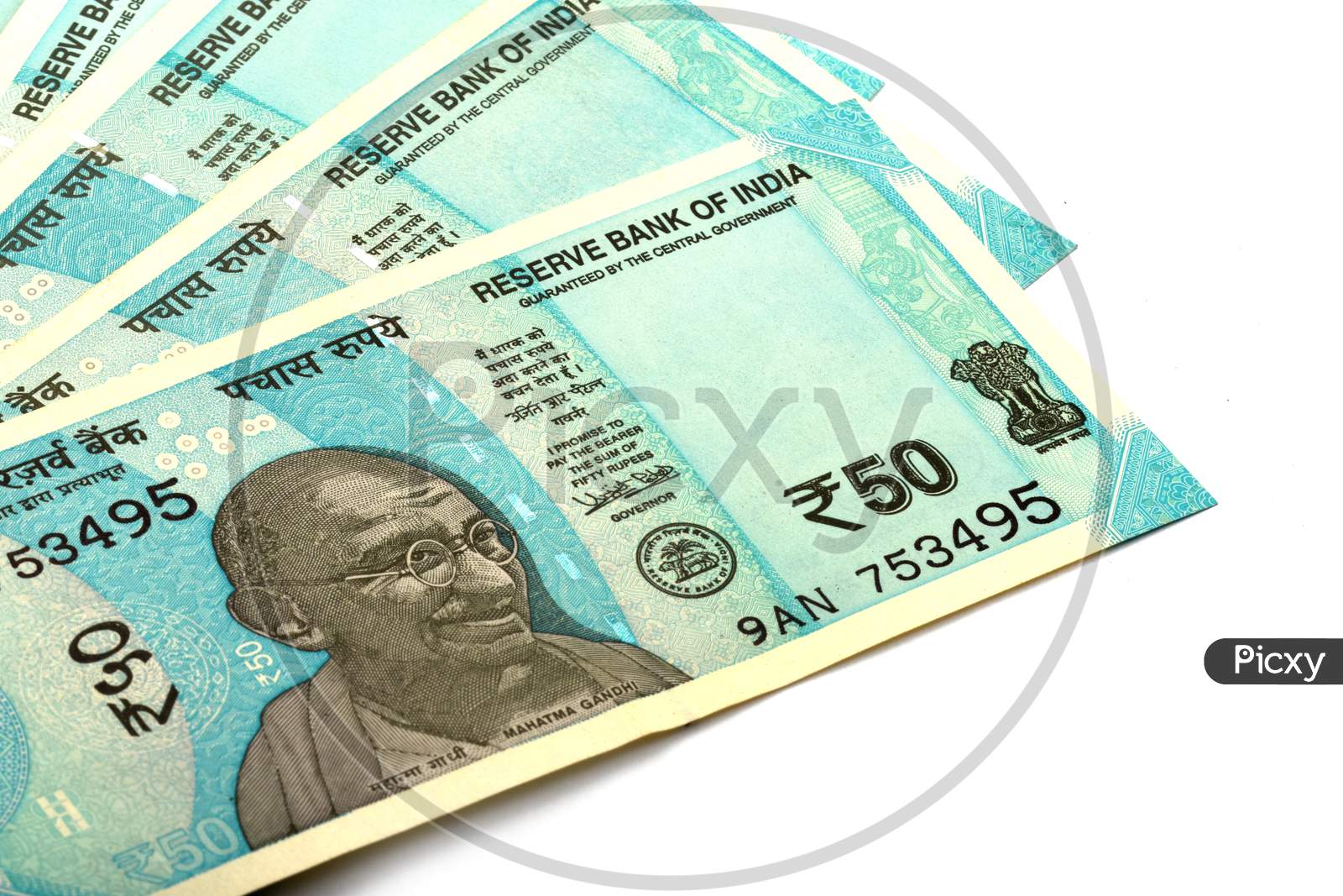 New Indian Currency Of 50 Rupee Note On White Isolated Background, Indian Currency, Rupee, Indian Rupee,Indian Money