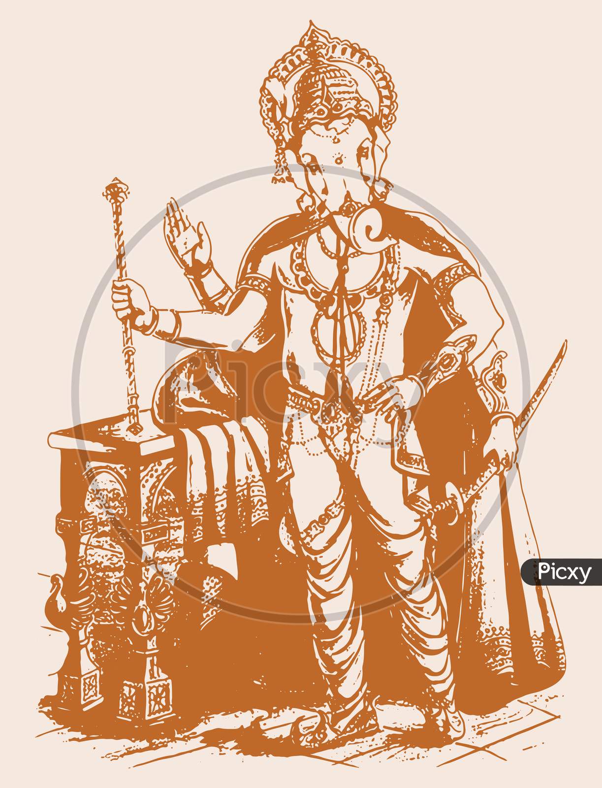Indian god lord krishna janmasthmi clip art line drawing of little posters  for the wall  posters vintage vector traditional  myloviewcom