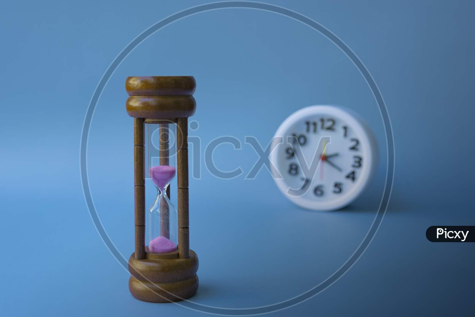 Hourglass As Time Passing Concept For Business Deadline And Running Out Of Time