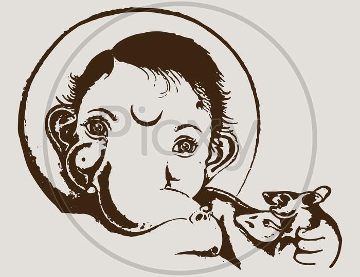 Premium Vector | Ganesh jayanti lord ganesha hand drawn cartoon sticker  icon concept isolated illustration
