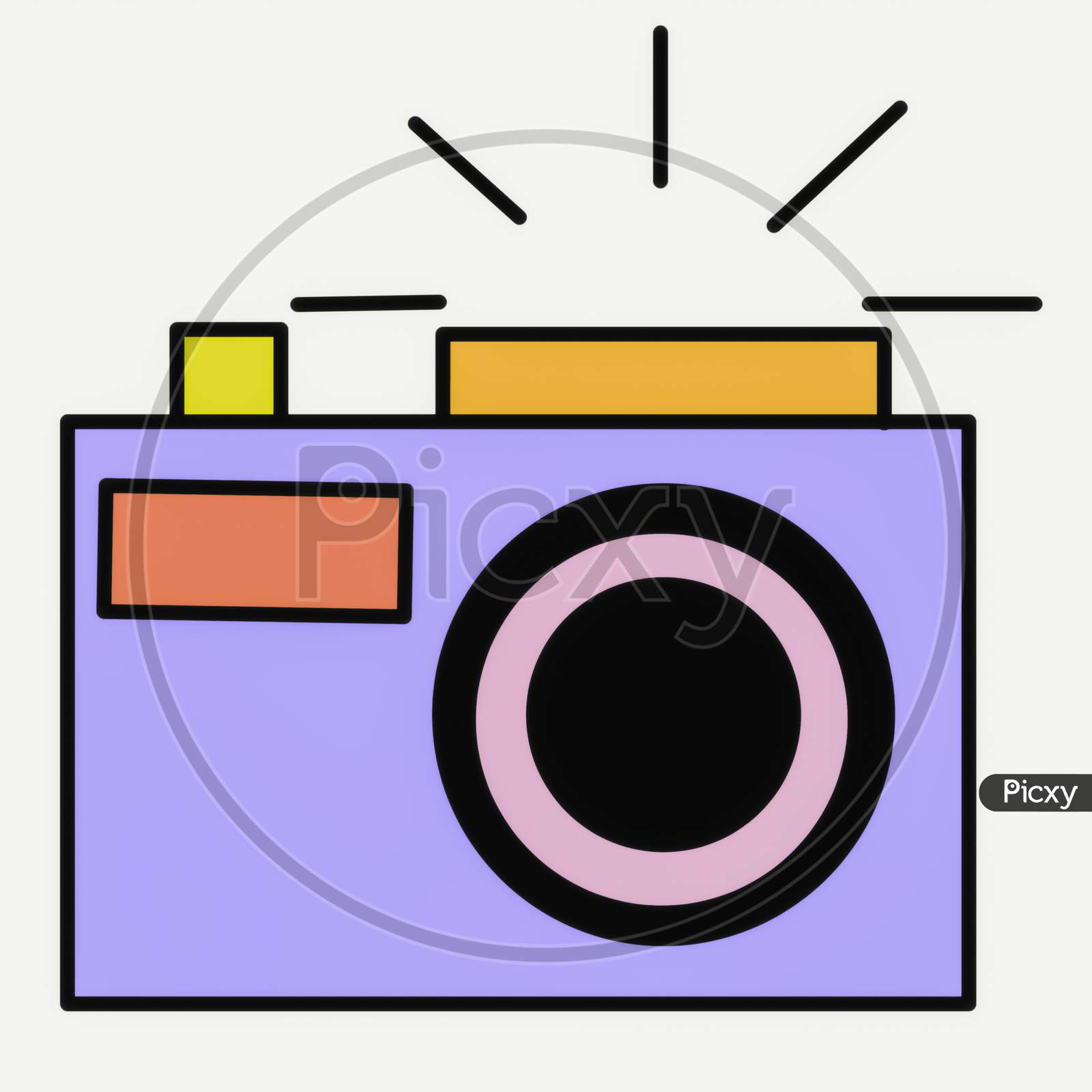 Camera. Isometric outline drawing Stock Vector | Adobe Stock