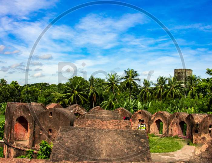 A Part Of The Traditional Red Fort Under The Blue Sky, I Captured This Image On September 21, 2018, From Narayanganj, Bangladesh, South Asia