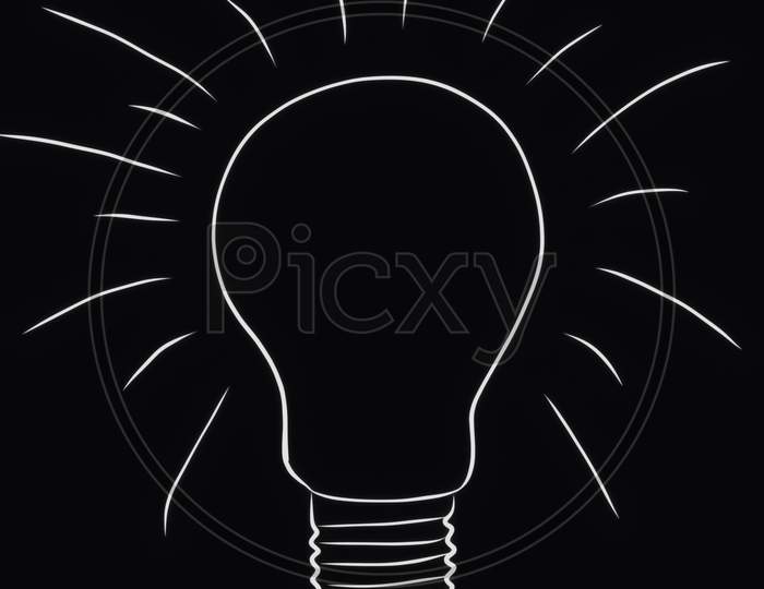 Illustration drawing of glowing electrical bulb