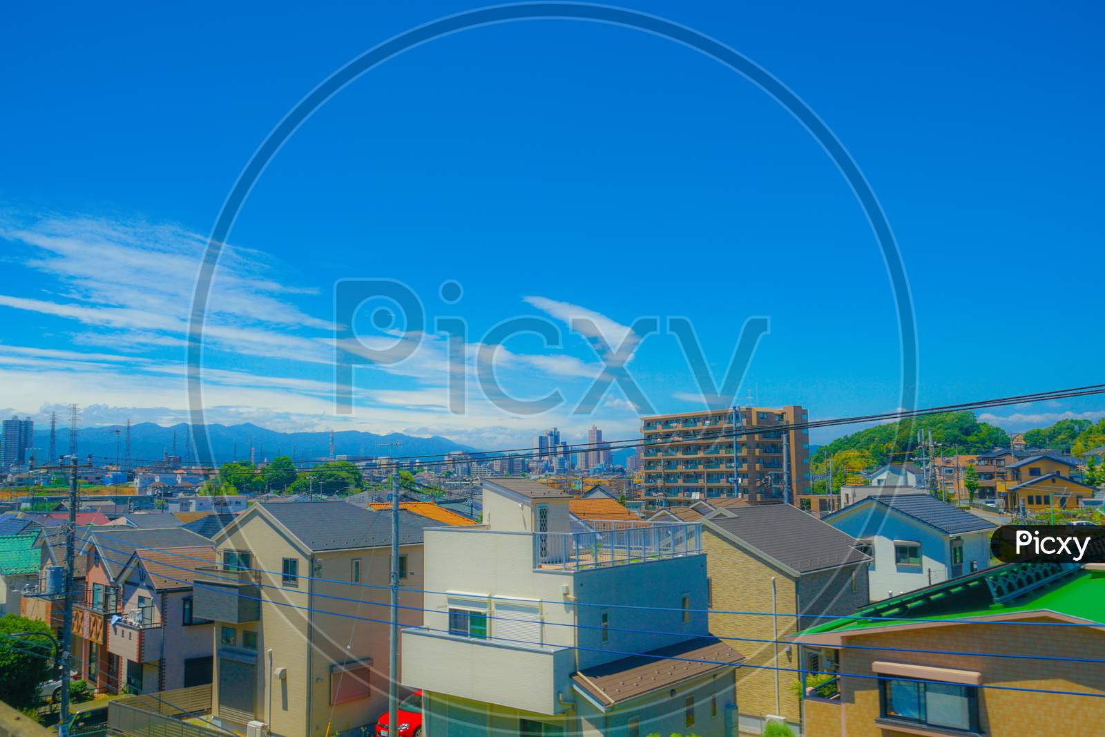 Residential Area And Blue Sky Of The Tama Area