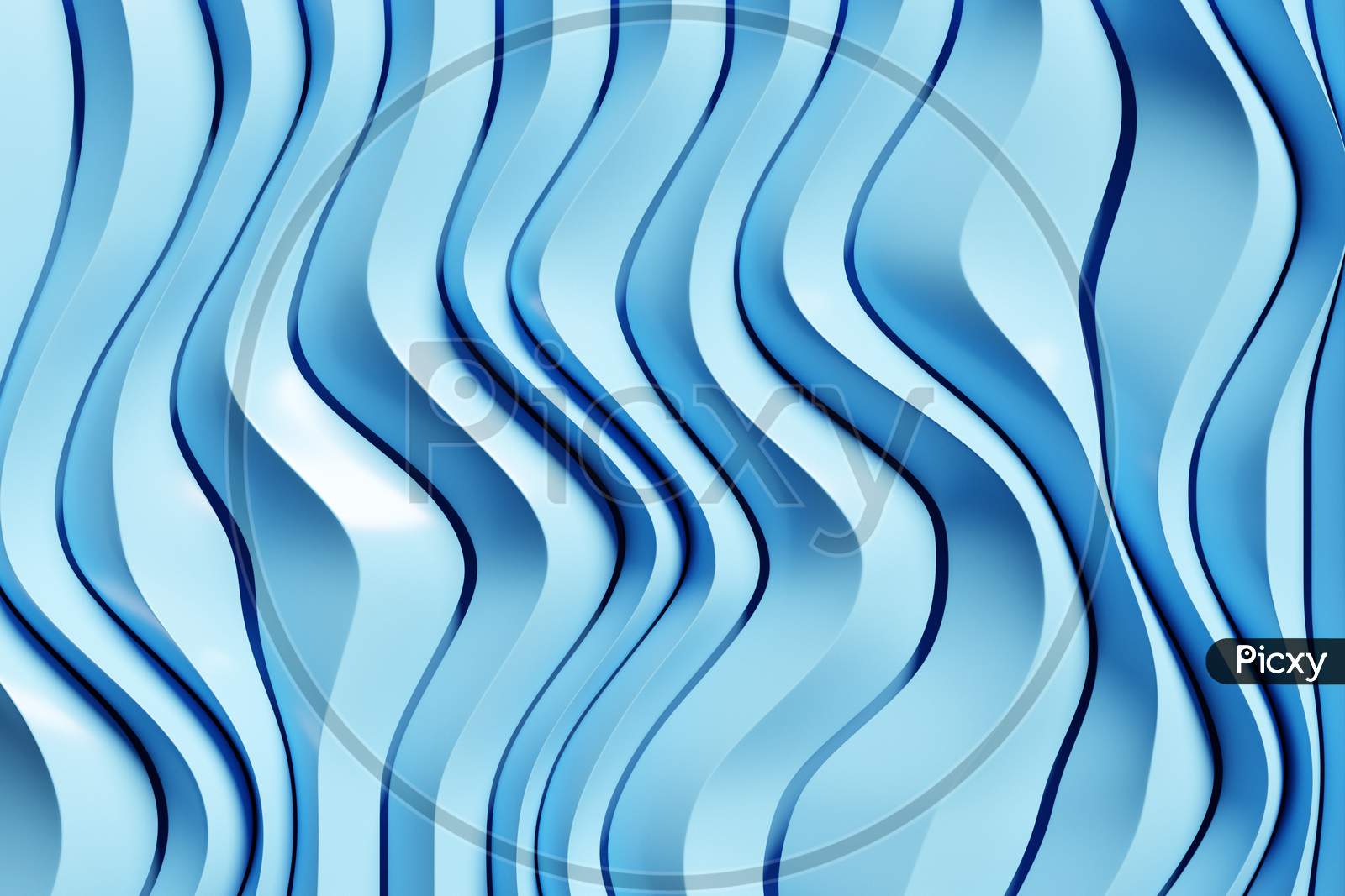 3D Illustration  Rows Of Blue  Line  .Geometric Background, Weave Pattern.