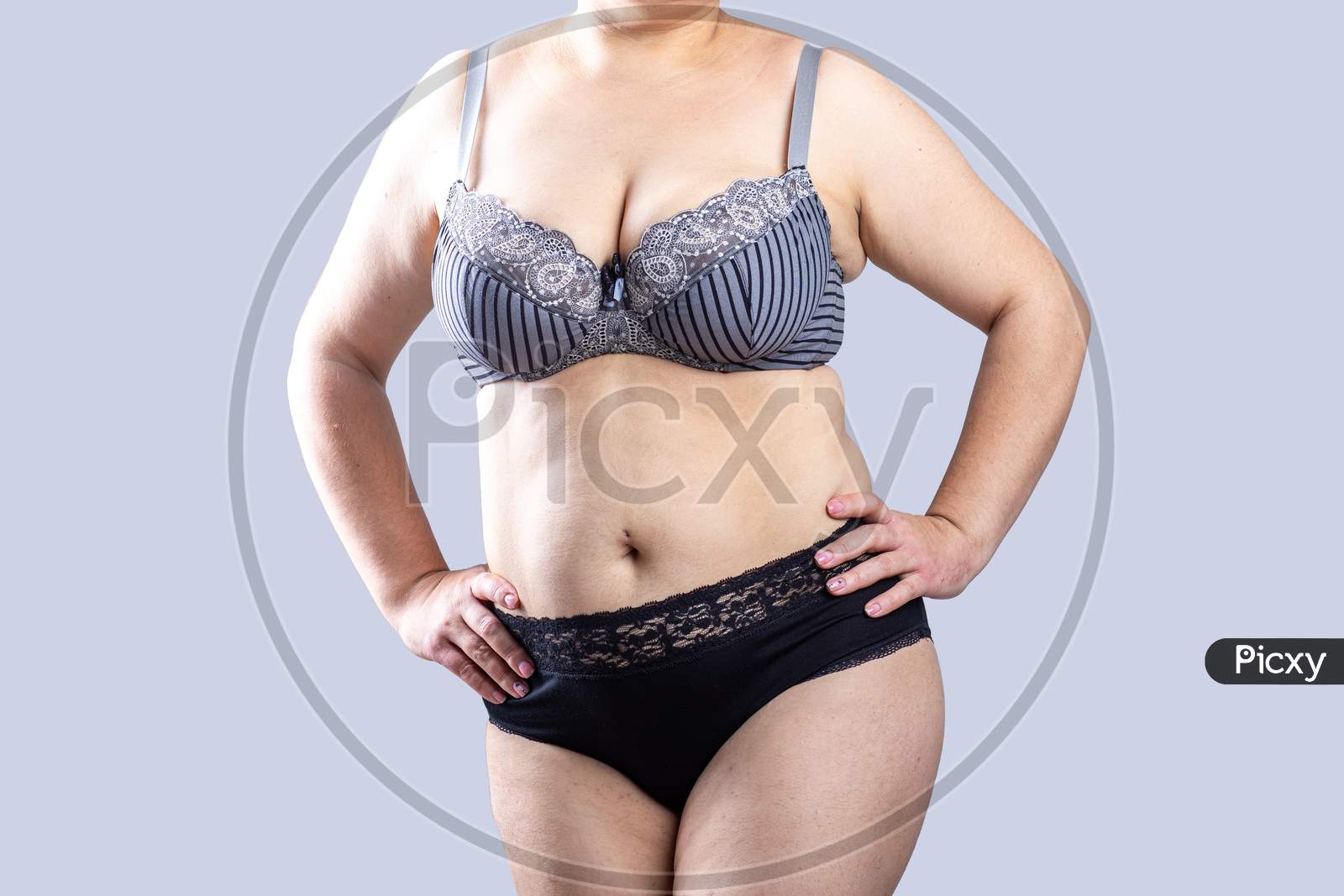 Image of Natural Real Body Plus Size Woman In Lingerie-PQ318458-Picxy