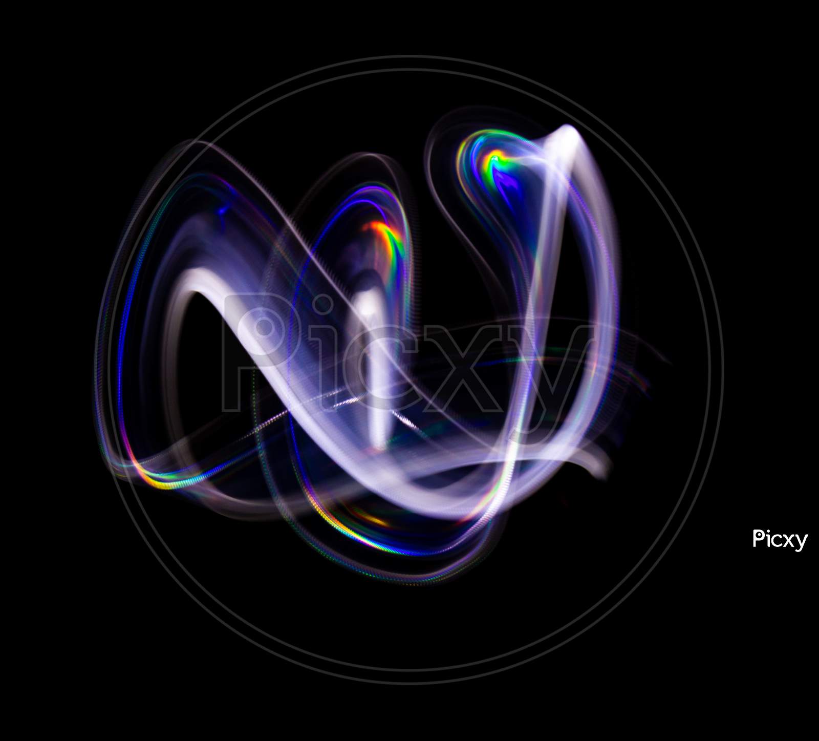 Image of Abstract Pattern With The Colors Of The Rainbow. Sore Curved ...