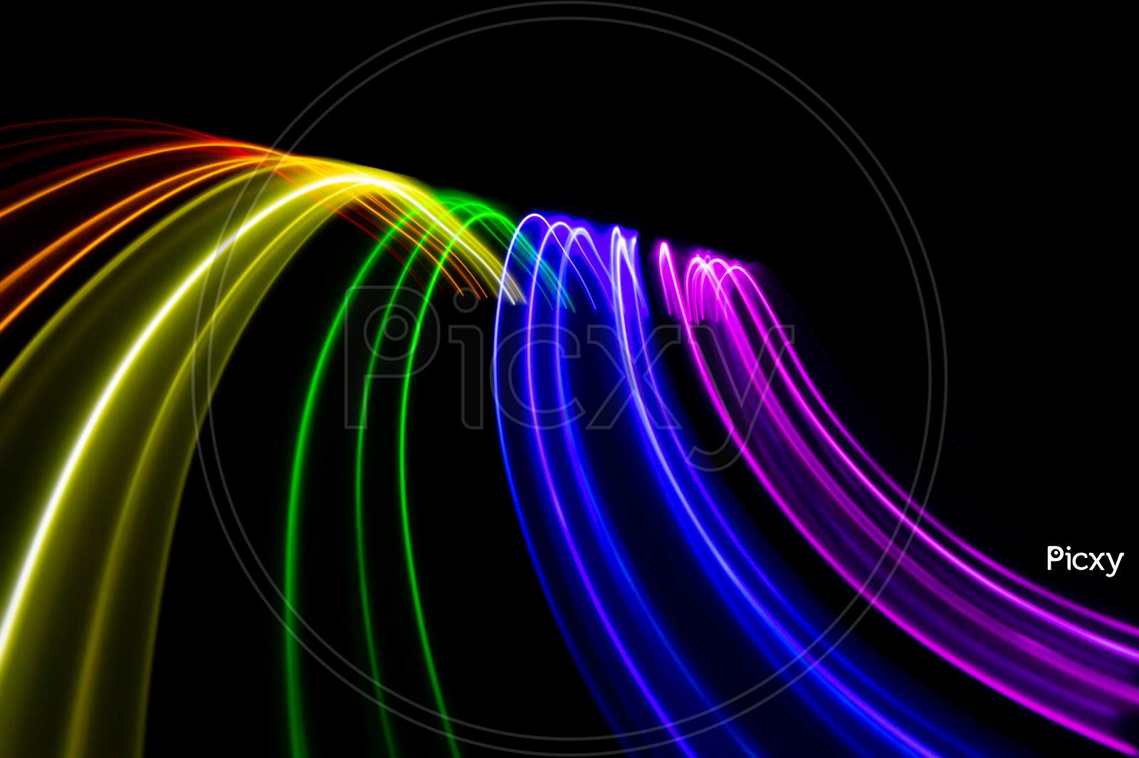 Abstract Lights Pattern With Rainbow Colors. Sore Curved Lines. Equal Rights Symbol With The Colors Of The Lgbt Community