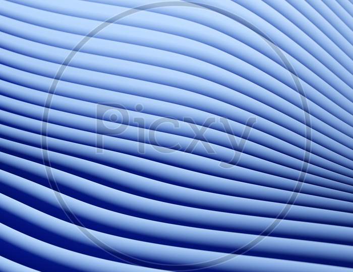 3D Illustration Of A Stereo Strip Of Different Colors. Geometric Stripes Similar To Waves. Abstract  Blue  Glowing Crossing Lines Pattern