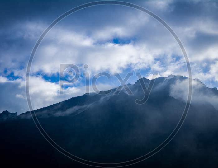 Mountain And Clouds, Tshoka, Sikkim, India