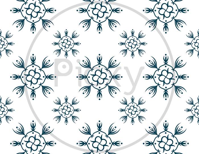Image of Single Color Hand-Drawn Textile Repeat Pattern