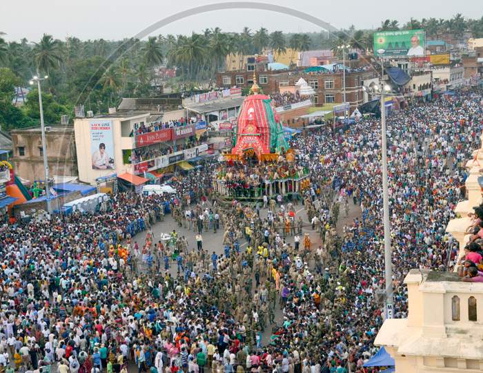 puri ratha yatra festival aerial view