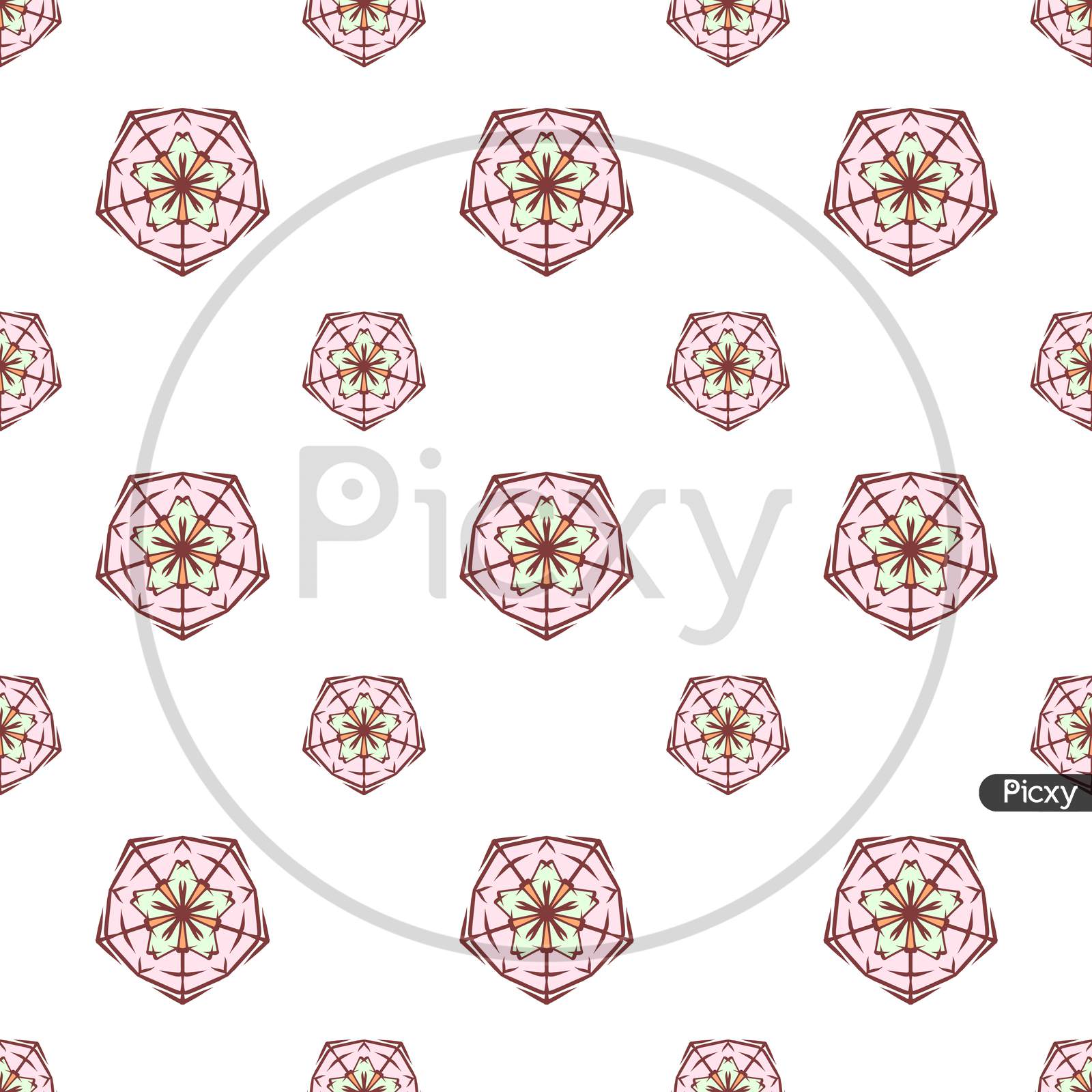 Hand-Drawn Multicolor Repeat Pattern On Transparent Background, Repeat Pattern For Textile, Wallpaper, Wrapper, Packaging, And All Other Seamless Printing Jobs, Pattern Added To The Swatch Panel.