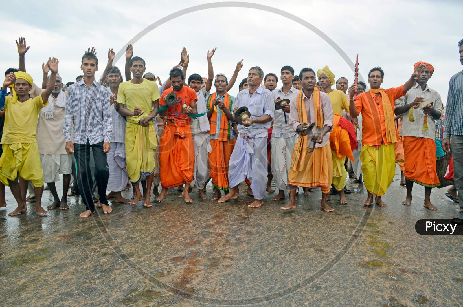 festive dance at puri odisha india during ratha yatra