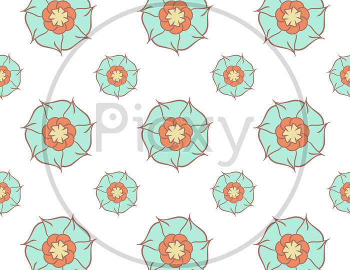 Hand-Drawn Multicolor Repeat Pattern On Transparent Background, Repeat Pattern For Textile, Wallpaper, Wrapper, Packaging, And All Other Seamless Printing Jobs, Pattern Added To The Swatch Panel.