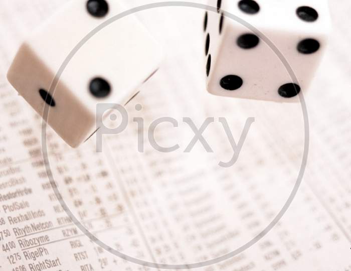 Two Dice Throwing In The Air