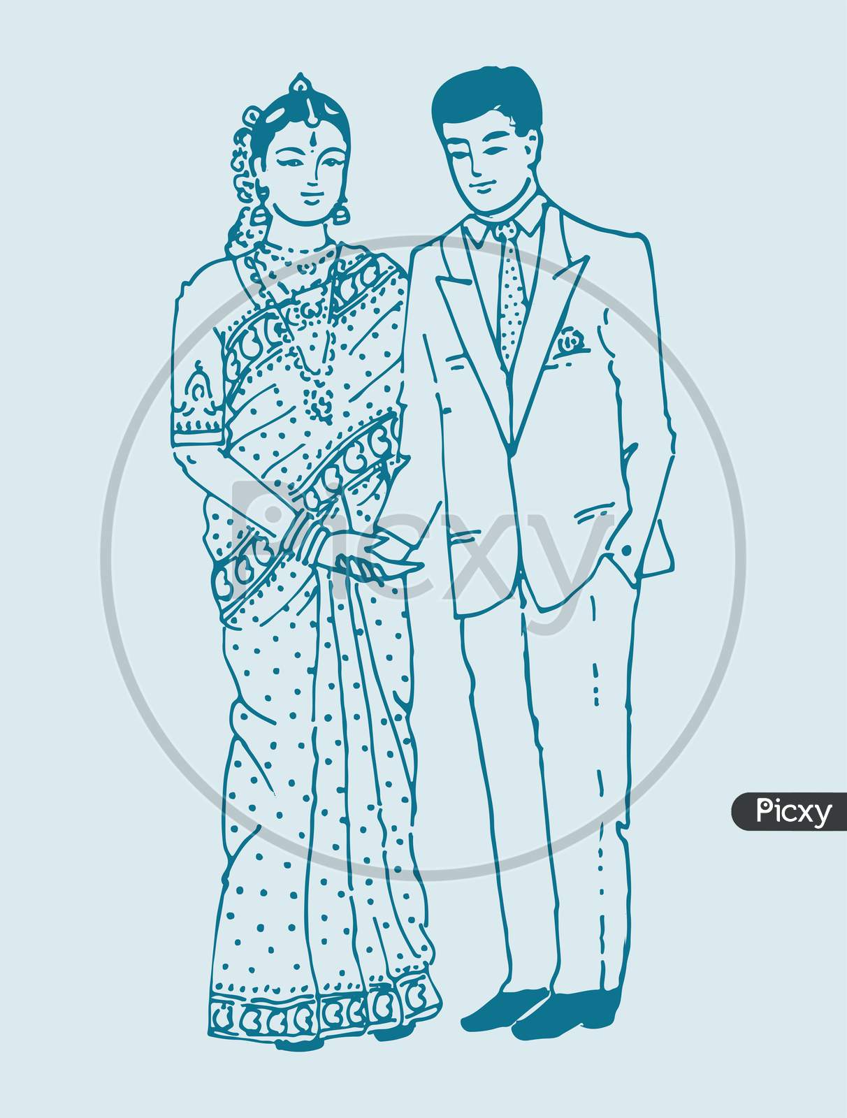 Hindu Wedding Custom Indian Drawing Painting Hand Drawn Indian  Etsy   Wedding gift art Fashion illustration sketches dresses Fine art gifts