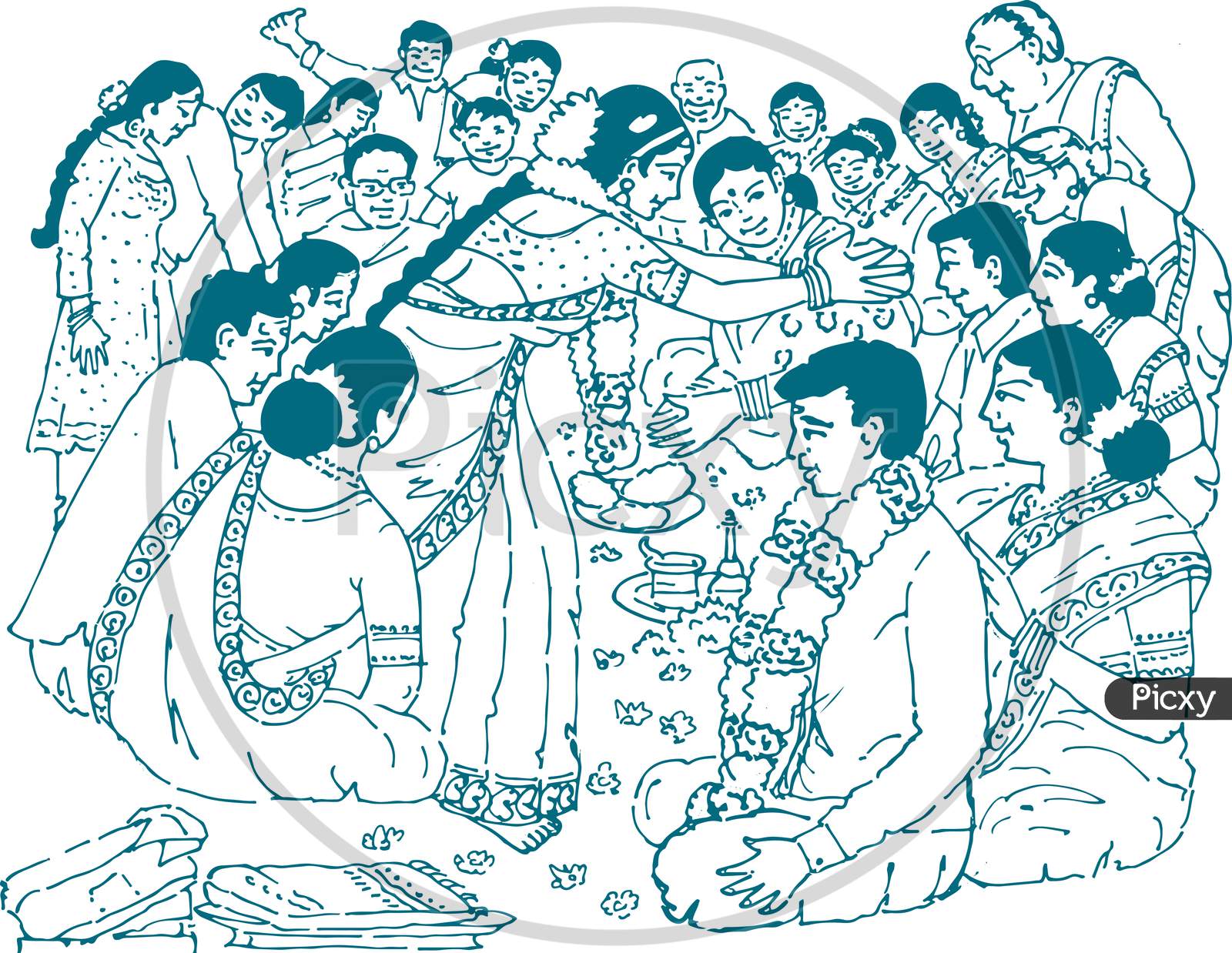 indian wedding designs clip art
